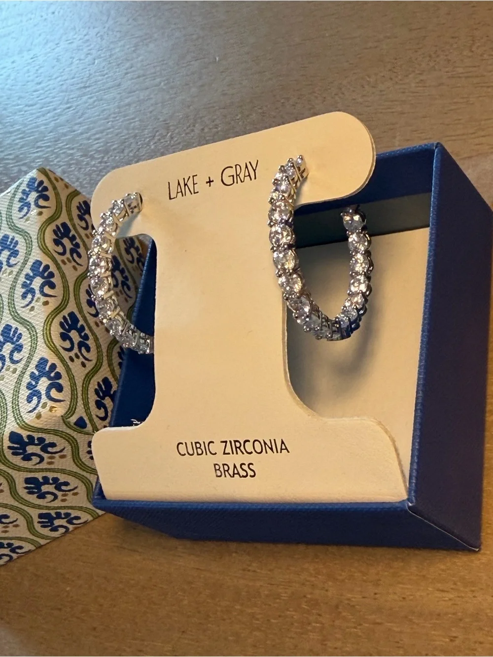 Silver Cubic Zirconia Hoop Earrings - Clear Sparkle